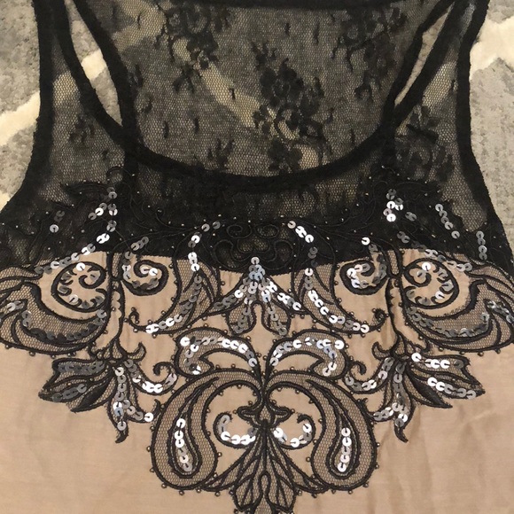 SOLD NWOT Mauve/ black lace ruffle Miss Me too - Picture 2 of 8